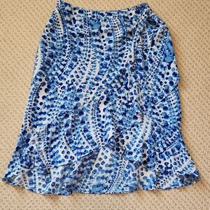 The Limited Blue and White A-Line Skirt